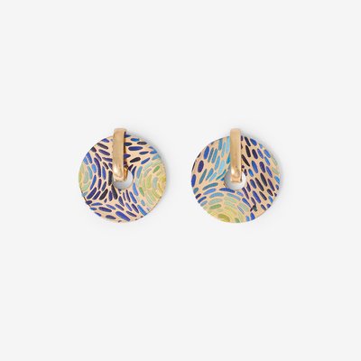 Boucles d'oreilles rondes Balagane imprimé pointillisme BALABOOSTE