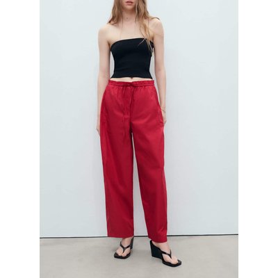 Pantalon paper bag coton MANGO
