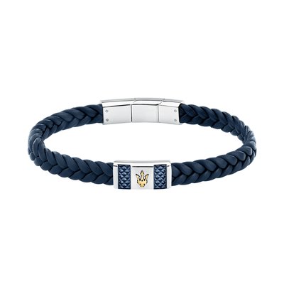 Bracelet acier, cuir RECYCLED LEATHER MASERATI