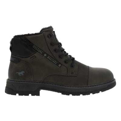 Bottines kaki à talon décroché bas avec un zip et des lacets ronds MUSTANG