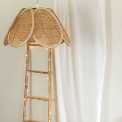 Suspension rotin et cannage naturel, diamètre 50CM- RINCA SAUDARA COLLECTIONS