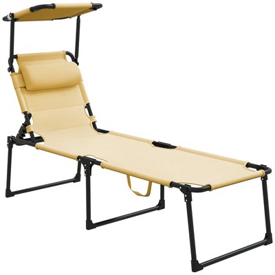 Chaise longue Métal Noir OUTSUNNY