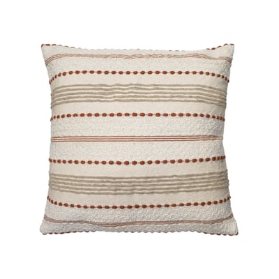 Coussin décoratif en polycoton tissé à rayures texturées DOUCEUR D'INTÉRIEUR