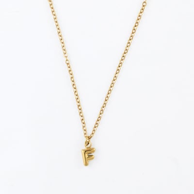 Collier à pendentif lettre F acier inoxydable BALABOOSTE