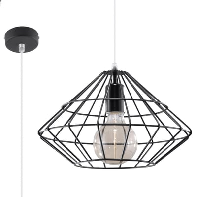 Suspension Acier Noir E27 1 Umberto EDEN