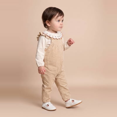 Salopette longue en velours unie en coton BIO GOTS BOUT'CHOU