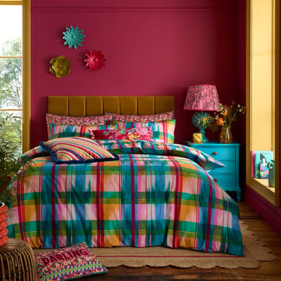 Wanderweave Ikat Check 100% Cotton Reversible Duvet Cover Set SOPHIE ROBINSON