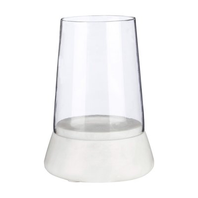 20cm Marble and Glass Hurricane Candle Holder SO'HOME