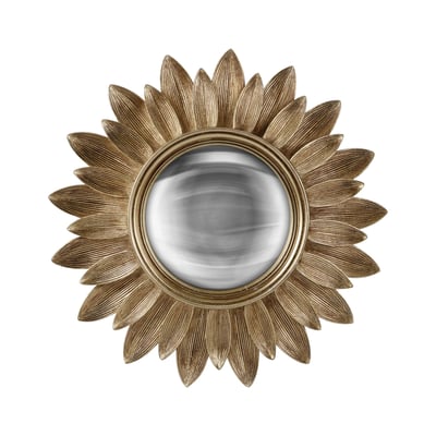 Miroir rond convexe contours feuille 30 cm EMDE
