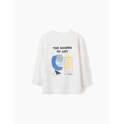T-shirt en coton à manches longues avec imprimé Shapes ZIPPY