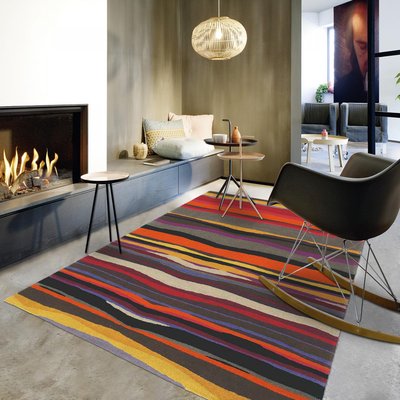 Tapis salon et chambre tissé en laine motif géométrique SUMMER UN AMOUR DE TAPIS