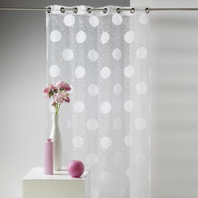 Voilage en Organza Jacquard brodé motif gros rond HOME MAISON
