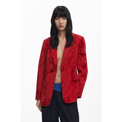 Veste Femme Rouge En Velours Promod - Taille S, Occasion Très Bon état