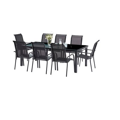 Ensemble en aluminium, verre, 8 fauteuils EDITION WILSA GARDEN