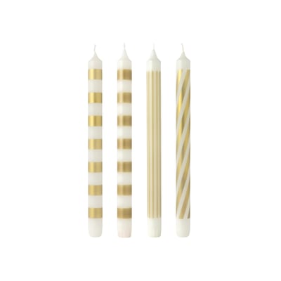Bougies Longues Blanc/Doré, 4 Pièces CHRISTMAS CHIC VILLEROY & BOCH