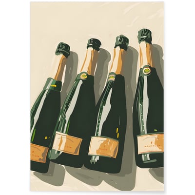 Affiche Bouteilles de champagne L'AFFICHERIE