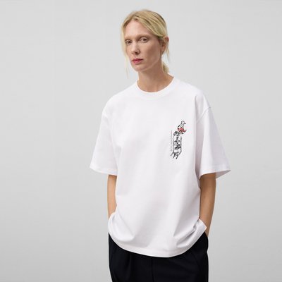 T-shirt en coron avec dessin brodé ADOLFO DOMINGUEZ