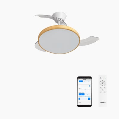Ventilateur de plafond 40W silencieux avec lumiére et Wi-Fi WIND CLEAR STUDIO CREATE