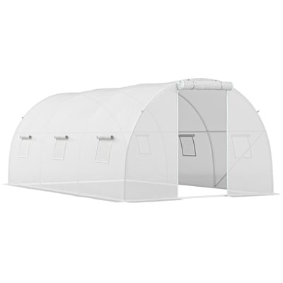 Serre en tunnel PE Blanc OUTSUNNY