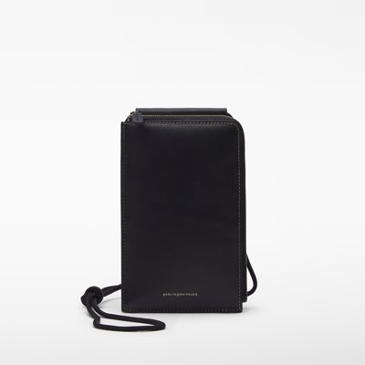 Pochette pour téléphone en cuir responsable noir ADOLFO DOMINGUEZ