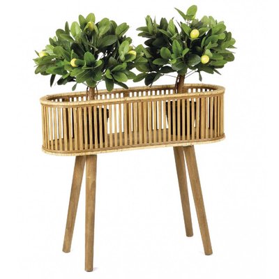 Support Pot Plante en Rotin et Bambou WADIGA