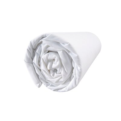 Drap-housse en percale de coton prestige 120 fils bonnet 30 cm, VOLUPTÉ PURE BLANC CERISE