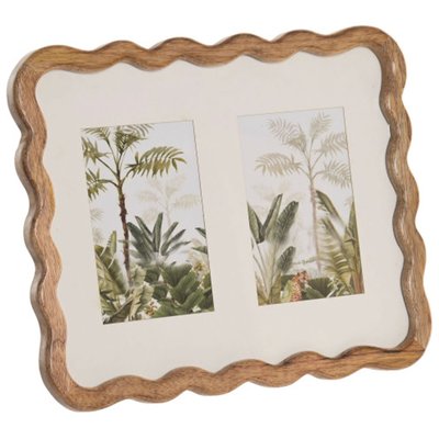 Cadre photo double à poser en bois de manguier 36x2x28cm WADIGA