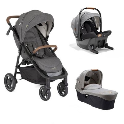Poussette trio MyTrax pro Shell gray + siège auto Sprint carbon + nacelle Ramble XL Carbon JOIE