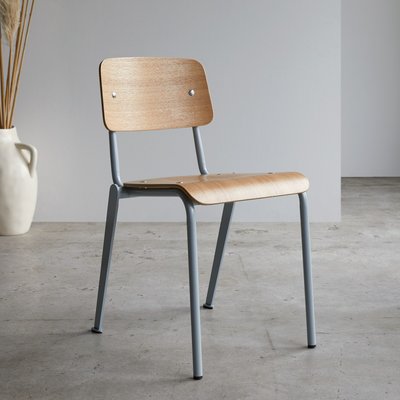 Chaise en noyer et métal white MIO TIKAMOON