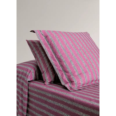 Deux taies d’oreiller percale de coton rayures tricolores 50x75 cm MANGO HOME