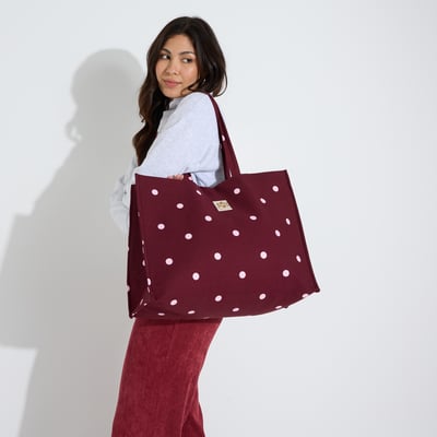 Sac cabas totebag zippé à pois GRAIN DE MALICE