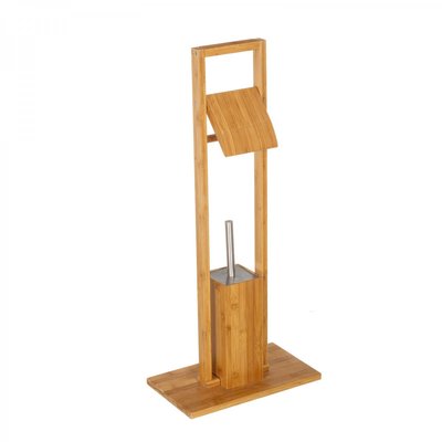 Dérouleur Papier Toilette + Brosse WC en Bambou WADIGA