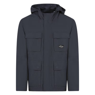 Blouson 4 poches marine uni avec une coupe droite et un col à capuche TEDDY SMITH