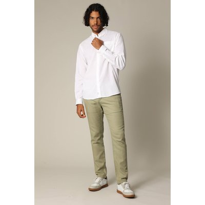 Chemise unie classique en lin avec manches longues et boutons SOLE DEELUXE