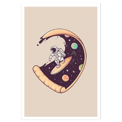 Affiche enfant surf en cosmos HEXOA