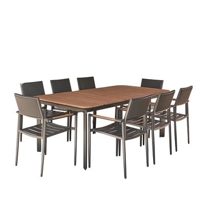 Salon de jardin en teck et aluminium 6/8 places  SIENA BERAH GETAH