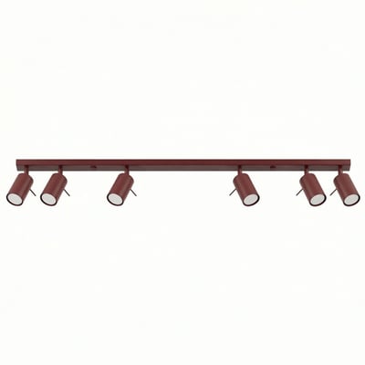 Plafonnier Acier Bordeaux GU10 6 RING EDEN