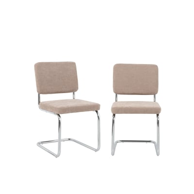 Chaises tissu pieds métal (lot de 2)  JACK BAÏTA