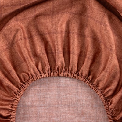Drap housse en satin de coton marron, MEAULNES DESFORGES