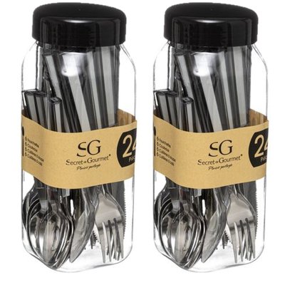 Lot de 2 Ménagères Tamaris - 48 couverts - Inox TOILINUX