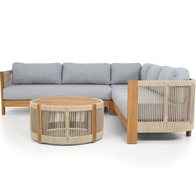 Salon de jardin d'angle 5 places en bois FSC - PRAIA HOMIFAB