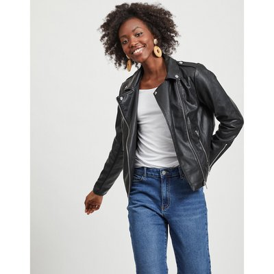 Blouson court zippé en simili VILA