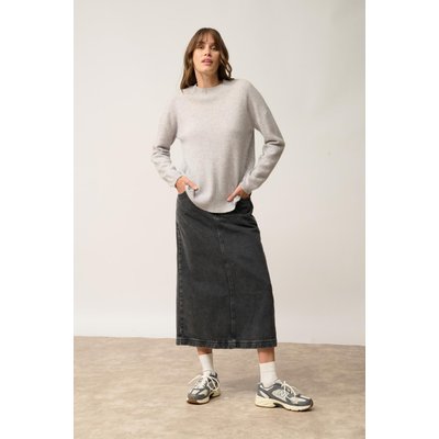 Pull Col Rond Gris Clair Chiné Kayla JUST CASHMERE