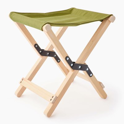Tabouret pliant, 38,5x36,5xH29cm, en bois de hêtre et coton MONOPRIX