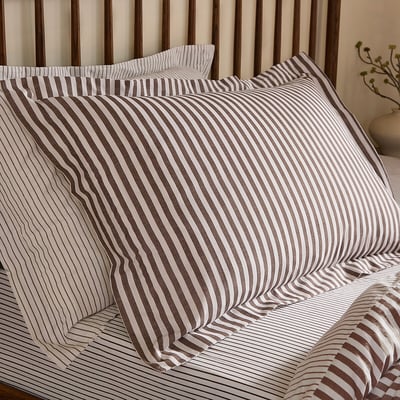 Hebden 100% Cotton Striped Pair of Pillowcases YARD