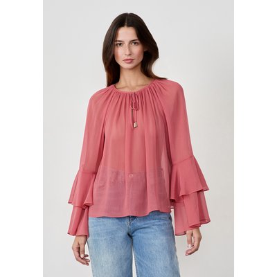 Blouse transparente avec manches à volants BRIGITTE ETAM