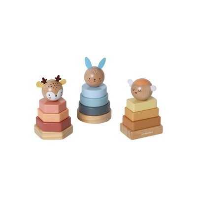 Trio de tours à empiler LES AMIS DE LA FORÊT en bois FSC® VERTBAUDET
