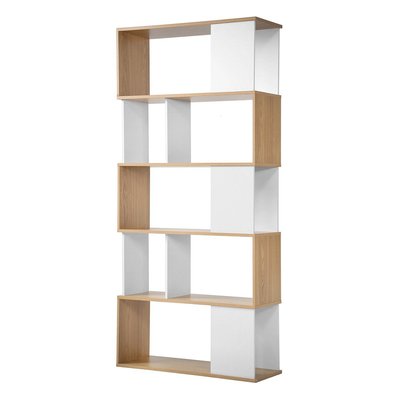 Bibliothèque Décor Blanc et Chêne - L80 x H173,5 cm CALICOSY