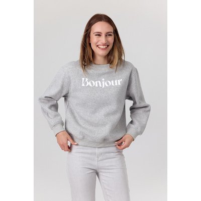Sweat décontracté avec inscription "Bonjour" MIREILLE ARTLOVE