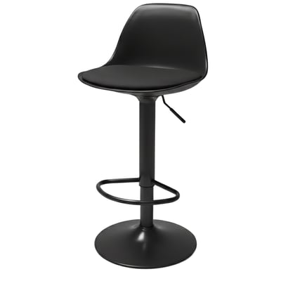 Tabouret de bar avec dossier noir réglable 38.5x39.5x102cm WADIGA